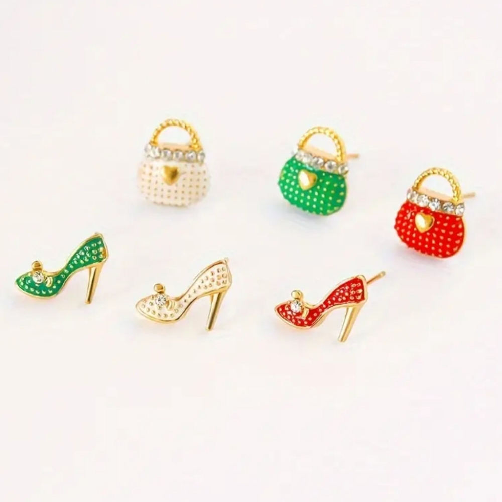 Red Purse and Heels Earrings - Picture 4 of 7